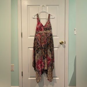 American Rag Pink/Multicolor Handkerchief Hem Dress Size M